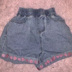 Strawberry Jean Shorts